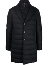 Herno Concealed-zip Padded Coat In Blau