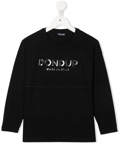 Dondup Kids' Logo-print Detail T-shirt In Schwarz