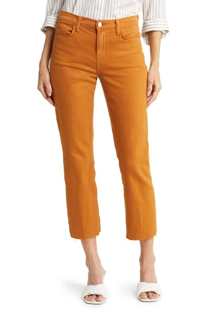 L Agence Sada High-rise Crop Slim-fit Jeans In Honey