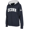 Colosseum Stadium Athletic Navy Uconn Huskies Arched Name Full-zip Hoodie In Navy