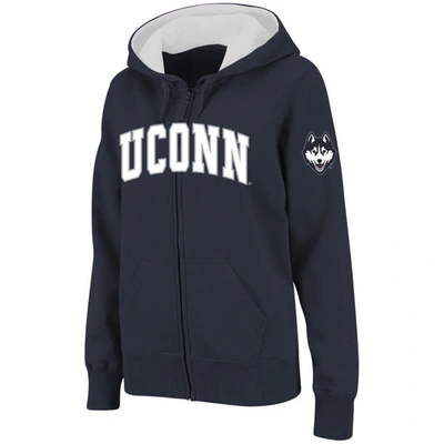 Colosseum Stadium Athletic Navy Uconn Huskies Arched Name Full-zip Hoodie