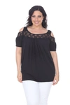 White Mark Plus Bexley Tunic Top In Black