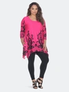 White Mark Plus Yanette Tunic Top In Pink