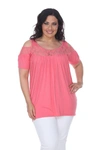 White Mark Plus Bexley Tunic Top In Orange