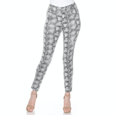 White Mark Faux Suede Snake Print Pants
