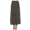 White Mark Tiered Maxi Skirt In Green