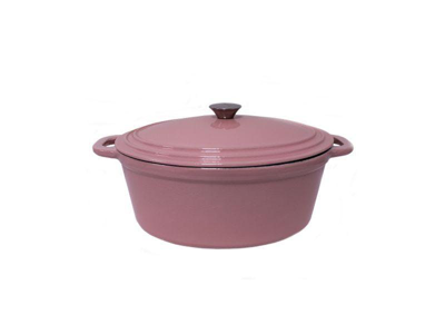 Berghoff Neo Cast Iron Oval Covered Dutch Oven Dish 5qt- Pink