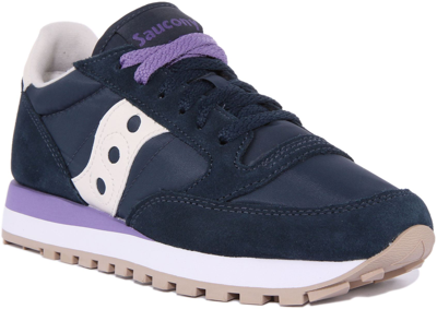 Pre-owned Saucony Jazz Original Damen Schnürer 80s Retro Sportschuhe In Marine Uk Grösse 3