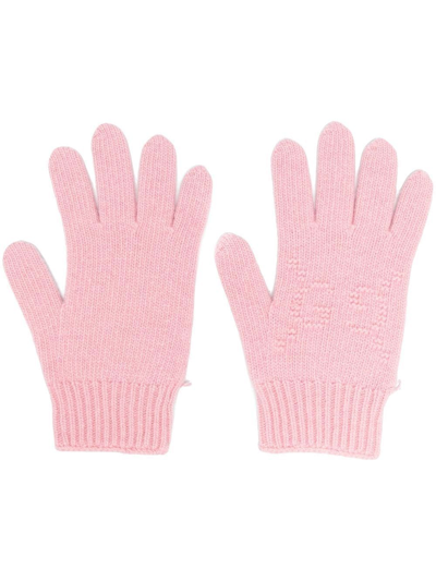 Gucci Kids' Full-finger Wool Gloves In Pink