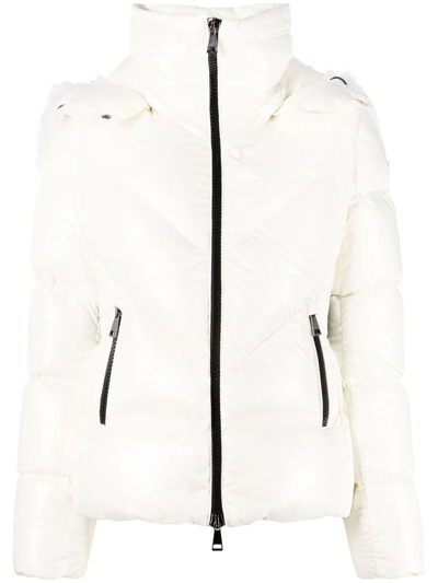 Moncler Celac Short Padded Down Jacket In Neutrals