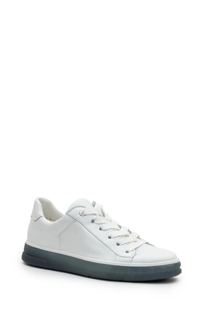 Ara Forsyth Sneaker In White Cervocalf W/ Sky Sole
