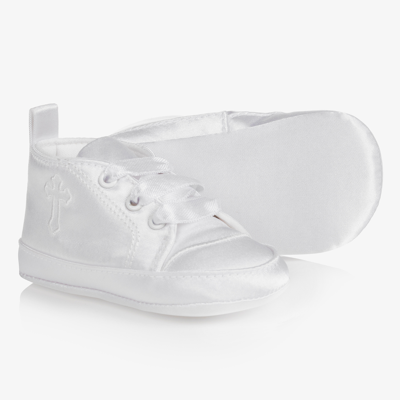 Beau Kid Babies'  White Satin Pre-walker Shoes