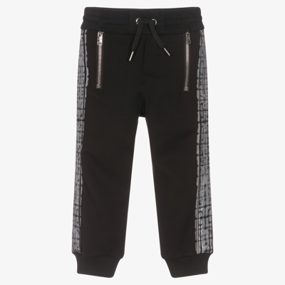 Givenchy Kids Black Joggers With Contrast Logo Bands