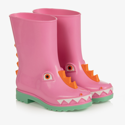 Mini Melissa Kids' Girls Pink Dragon Pvc Rain Boots In Multi
