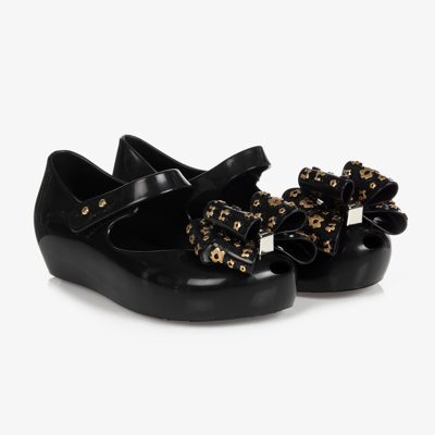 Mini Melissa Babies' Girls Black Bow Jelly Shoes