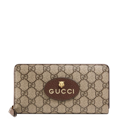 Gucci Neo Vintage Supreme Zip Wallet In Neutrals