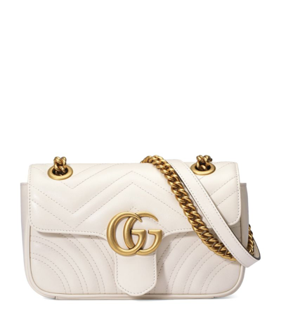 Gucci Mini Gg Marmont Matelassé Shoulder Bag In White