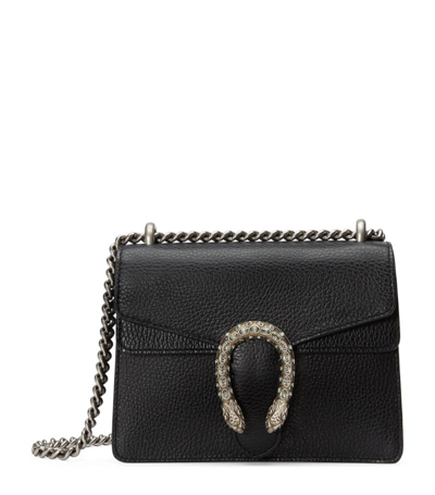 Gucci Mini Leather Dionysus Shoulder Bag In Black