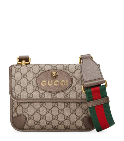 Gucci Small Gg Supreme Messenger Bag In Neutrals