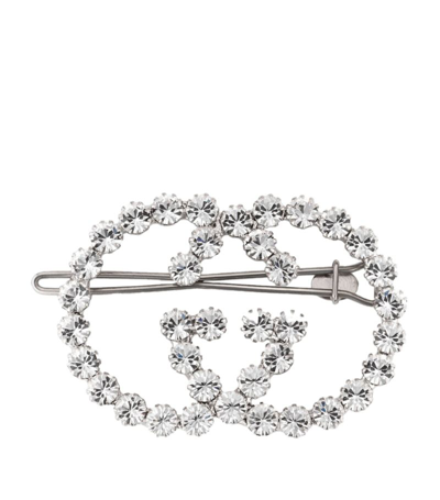 Gucci Crystal-embellished Interlocking G Hair Clip In 8162 0926 Crystal