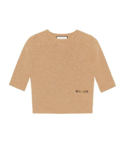 Gucci Cashmere Horsebit-detail Jumper In Brown