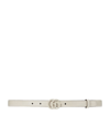 Gucci Leather Gg Marmont Thin Belt In White