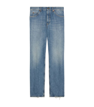 Gucci Horsebit Straight Jeans In Blue