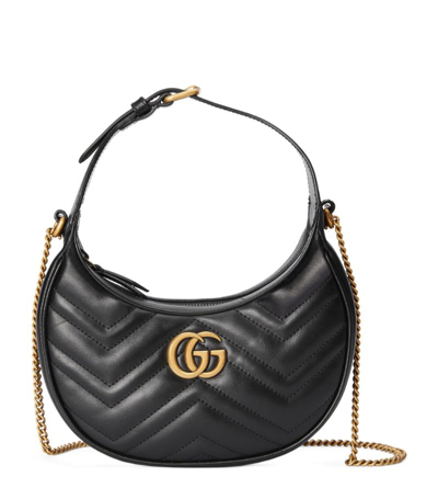 Gucci Mini Leather Marmont Shoulder Bag In Black