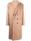Valentino Notched Lapels Double-breasted Coat In Neutro