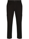 Dolce & Gabbana Cotton Cargo Pants With Branded Tag In Nero