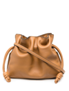 Loewe Flamenco Drawstring Knot Clutch Bag In Cammello