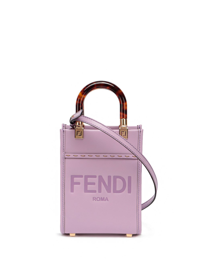 Fendi `mini Sunshine Shopper` Minibag In Rosa