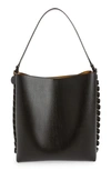 Stella Mccartney Frayme Faux Leather Tote In 1000 - Black