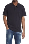 John Varvatos Victor Solid Slub Cotton Polo In Black