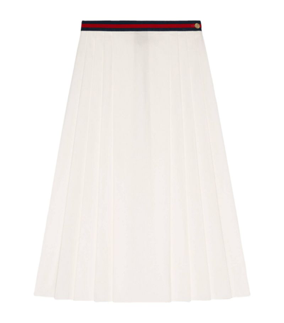 Gucci Cotton Poplin Pleated Midi Skirt
