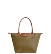 Longchamp Le Pliage Large Nylon Shoulder Tote In New Khaki