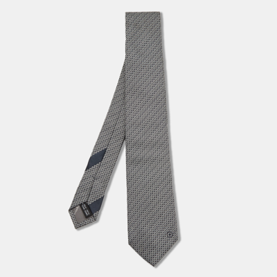 Pre-owned Ferragamo Blue Textured Silk Tie