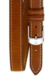 MICHELE 16MM LEATHER DOUBLE WRAP WATCH STRAP,MS16BX270216