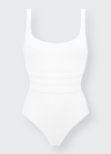 Eres Asia Scoop-neck One-piece Swimsuit With Waistband Detail In Blanc