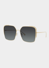 Fendi 59mm Square Metal Sunglasses In Sltnick/smkg