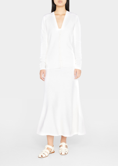 Gabriela Hearst Freddie Midi Wool-cashmere Skirt In Ivory