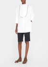 Valentino Side Neck Tie Fastening Blouse In White