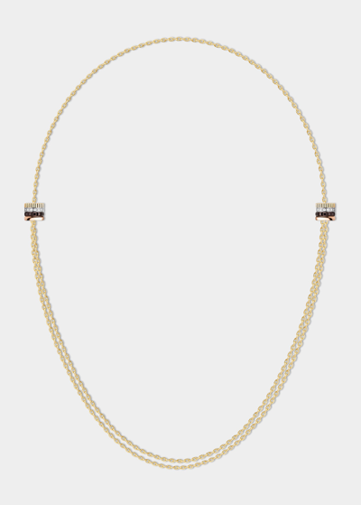 Boucheron Mixed Gold And Diamond Adjustable Quatre Classique Necklace In Yellow Gold