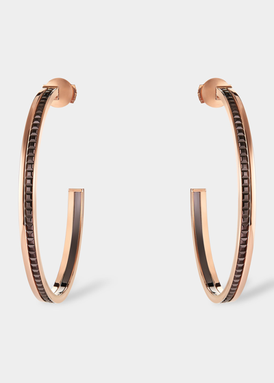 Boucheron Women's Quatre Classique 18k Pink Gold & Brown Pvd Large Hoop Earrings