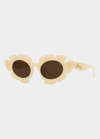 Loewe Paulas Ibiza 47mm Flower Sunglasses In Sbeig/brn