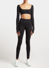 Off-white Flock Monogram Performance Leggings In Black Black