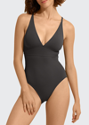 Eres Larcin Deep V Triangle One-piece Swimsuit In Blanc