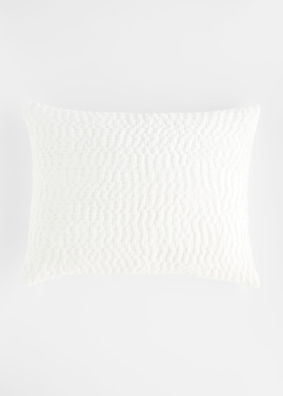 Callisto Home Pickstitch Velvet Standard Sham In Creme