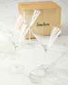 NEIMAN MARCUS CUT MARTINI GLASSES, SET OF 4