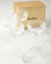 NEIMAN MARCUS CUT COUPE GLASS, SET OF 4